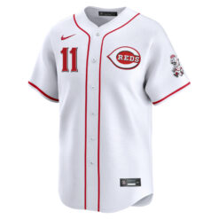 Alternative view of Barry Larkin Cincinnati Reds White Home Limited Jersey - All Stitched