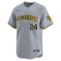 Alternative view of William Contreras Milwaukee Brewers Grey Road Limited Jersey - All Stitched