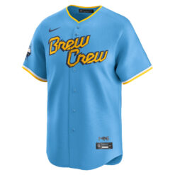 Alternative view of William Contreras Milwaukee Brewers Powder Blue City Connect Limited Jersey - All Stitched
