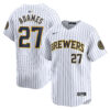 Willy Adames Milwaukee Brewers White Alternate Limited Jersey - All Stitched