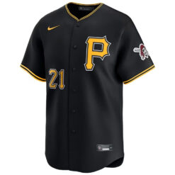 Alternative view of Roberto Clemente Pittsburgh Pirates Black Alternate Limited Jersey - All Stitched