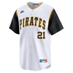 Alternative view of Roberto Clemente Pittsburgh Pirates White Throwback Jersey - All Stitched