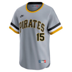 Alternative view of Oneil Cruz Pittsburgh Pirates Grey Throwback Jersey - All Stitched