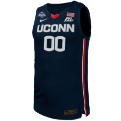 Alternative view of Custom UConn Huskies Women's Basketball Navy Jersey - All Stitched