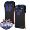 Custom Florida Gators Basketball Black 2025 National Champions Jersey - All Stitched