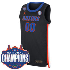 Alternative view of Custom Florida Gators Basketball Black 2025 National Champions Jersey - All Stitched