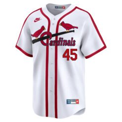Alternative view of Bob Gibson St. Louis Cardinals White Cooperstown Collection Jersey - All Stitched