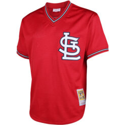 Alternative view of Ozzie Smith St. Louis Cardinals Red 1994 Cooperstown Collection Jersey - All Stitched