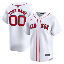 Custom Boston Red Sox White Home Limited Jersey - All Stitched