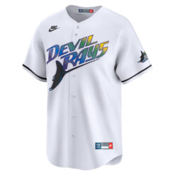 Alternative view of Brandon Lowe Tampa Bay Rays White Cooperstown Collection Limited Jersey - All Stitched