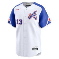 Alternative view of Ronald Acuna Jr Atlanta Braves White City Connect Limited Jersey - All Stitched