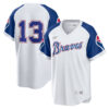 Ronald Acuna Jr Atlanta Braves White 1974 Cooperstown Collection Jersey - All Stitched