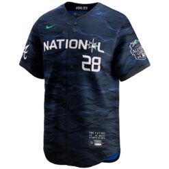 Alternative view of Matt Olson Atlanta Braves Navy 2023 All-Star Jersey - All Stitched