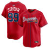 Spencer Strider Atlanta Braves Red Alternate Limited Jersey - All Stitched