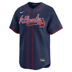 Alternative view of Austin Riley Atlanta Braves Navy Alternate Limited Jersey - All Stitched