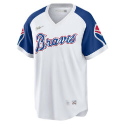 Alternative view of Michael Harris II Atlanta Braves White 1974 Cooperstown Collection Jersey - All Stitched