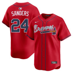 Deion Sanders Atlanta Braves Red Alternate Limited Jersey - All Stitched
