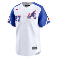 Alternative view of Matt Kemp Atlanta Braves White City Connect Limited Jersey - All Stitched