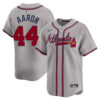 Hank Aaron Atlanta Braves Grey Road Limited Jersey - All Stitched