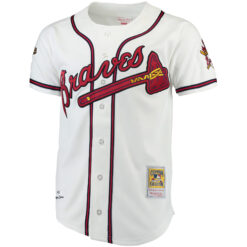 Alternative view of Chipper Jones Atlanta Braves White Cooperstown Collection Jersey - All Stitched