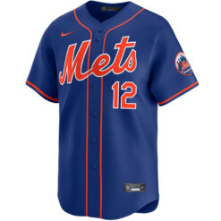 Alternative view of Francisco Lindor New York Mets Royal Blue Alternate Limited Jersey - All Stitched