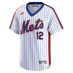 Alternative view of Francisco Lindor New York Mets White Cooperstown Collection Limited Jersey - All Stitched