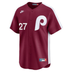Alternative view of Aaron Nola Philadelphia Phillies Red Cooperstown Limited Jersey - All Stitched