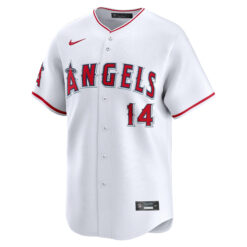 Alternative view of Logan O'Hoppe Los Angeles Angels White Home Limited Jersey - All Stitched