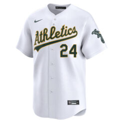 Alternative view of Rickey Henderson Oakland Athletics White Home Limited Jersey - All Stitched