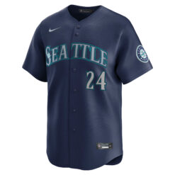 Alternative view of Ken Griffey Jr Seattle Mariners Navy Road Limited Jersey - All Stitched