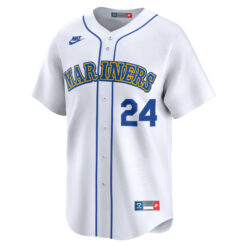 Alternative view of Ken Griffey Jr Seattle Mariners White Cooperstown Collection Jersey - All Stitched
