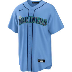 Alternative view of Julio Rodriguez Seattle Mariners Light Blue Alternate Jersey - All Stitched