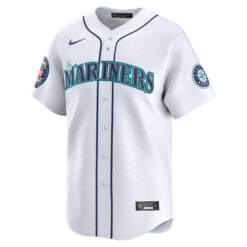 Alternative view of Ichiro Suzuki Seattle Mariners White Home Limited Jersey - All Stitched