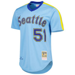 Alternative view of Ichiro Suzuki Seattle Mariners Light Blue Cooperstown Collection Jersey - All Stitched