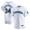 Felix Hernandez Seattle Mariners White Home Limited Jersey - All Stitched