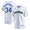 Felix Hernandez Seattle Mariners White Throwback Jersey - All Stitched