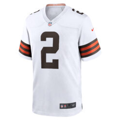 Alternative view of Shedeur Sanders Cleveland Browns White Away Game Jersey - All Stitched