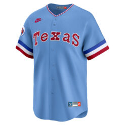 Alternative view of Wyatt Langford Texas Rangers Light Blue 1981-82 Cooperstown Limited Jersey - All Stitched