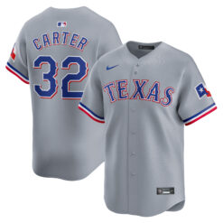 Evan Carter Texas Rangers Grey Road Limited Jersey - All Stitched