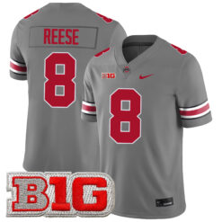Arvell Reese Ohio State Buckeyes Football Grey Game Jersey - All Stitched