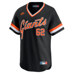 Alternative view of Logan Webb San Francisco Giants Black Cooperstown Collection Jersey - All Stitched