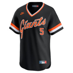 Alternative view of Mike Yastrzemski San Francisco Giants Black Cooperstown Collection Jersey - All Stitched