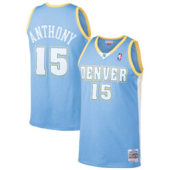 Carmelo Anthony Denver Nuggets Light Blue 2003/04 Hardwood Classics Jersey - All Stitched