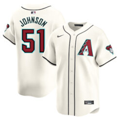 Randy Johnson Arizona Diamondbacks Cream Home Limited Jersey - All Stitched