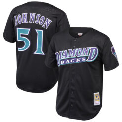 Randy Johnson Arizona Diamondbacks Black Cooperstown Throwback Jersey - All Stitched