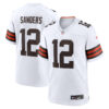 Shedeur Sanders Cleveland Browns White Away Game Jersey - All Stitched