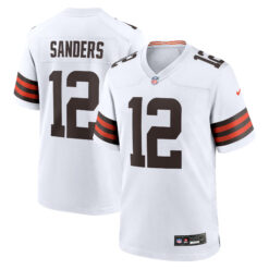 Shedeur Sanders Cleveland Browns White Away Game Jersey - All Stitched
