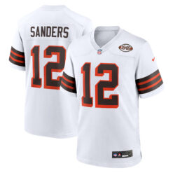 Shedeur Sanders Cleveland Browns White 1946 Throwback Game Jersey - All Stitched
