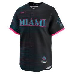 Alternative view of Miami Marlins Black 2025 City Connect Limited Jersey - All Stitched