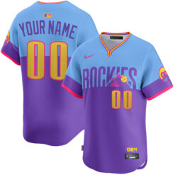 Custom Colorado Rockies Purple Light Blue 2025 City Connect Limited Jersey - All Stitched